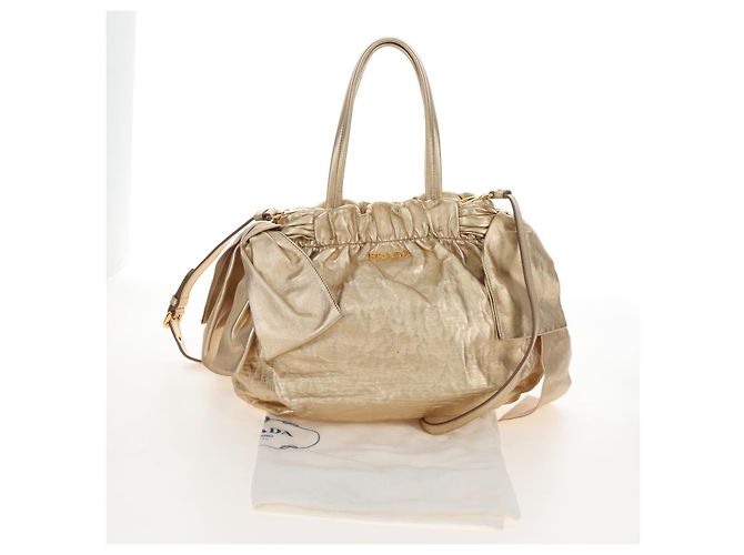 PRADA Handtasche Leder 2way Gold Authentisch 210379SAM - Jerrillo - Ansicht 12