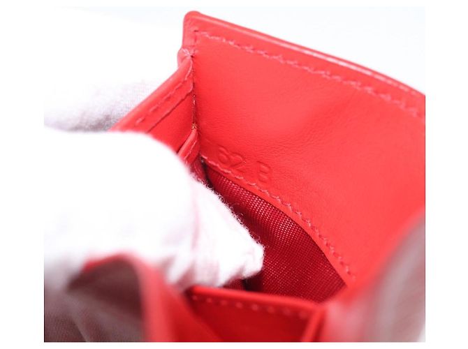 PRADA Trifold Wallet Leather Red Gold Tone Auth 212128M - Jerrillo - vista 11