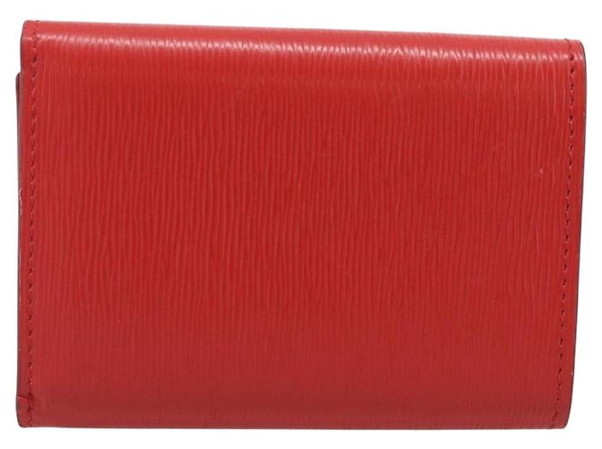 PRADA Trifold Wallet Leather Red Gold Tone Auth 212128M - Jerrillo - vista 2