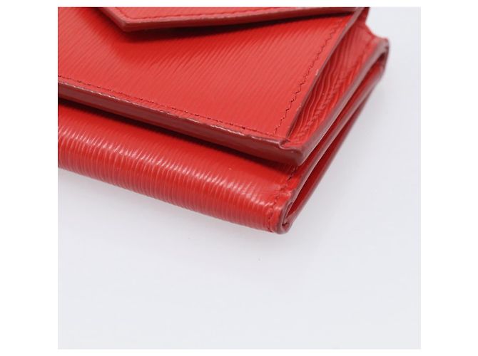 PRADA Trifold Wallet Leather Red Gold Tone Auth 212128M - Jerrillo - vista 7