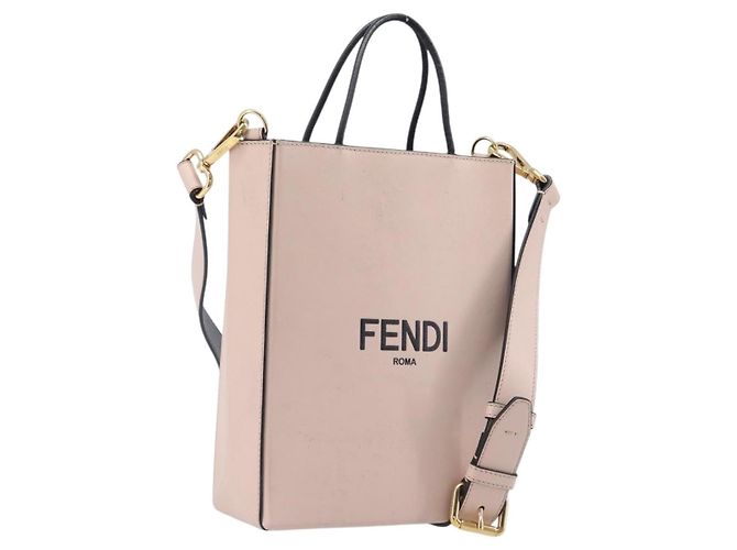 FENDI Hand Bag Leather 2way Pink Gold Auth 213439 - Jerrillo - vista 2