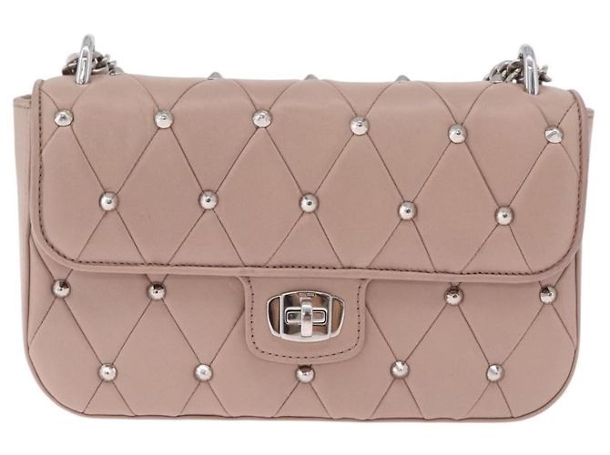 Miu Miu Studs Chain Shoulder Bag Leather Pink Silver Auth 210487V - Jerrillo - vista 13
