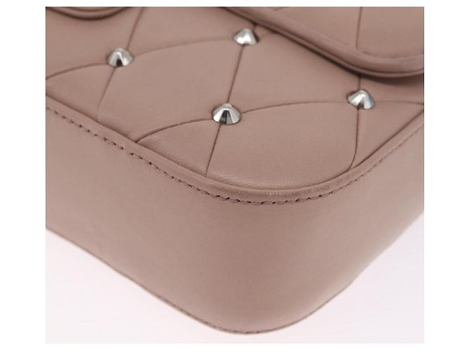 Miu Miu Studs Chain Shoulder Bag Leather Pink Silver Auth 210487V - Jerrillo - vista 15