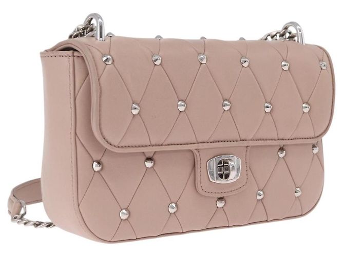 Miu Miu Studs Chain Shoulder Bag Leather Pink Silver Auth 210487V - Jerrillo - vista 2