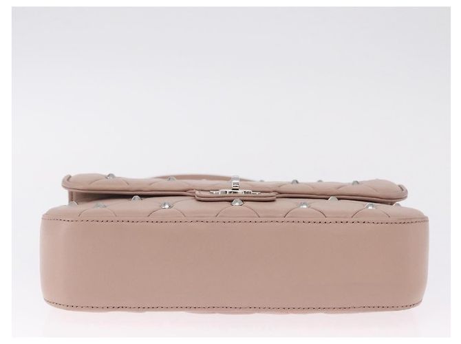 Miu Miu Studs Chain Shoulder Bag Leather Pink Silver Auth 210487V - Jerrillo - vista 5