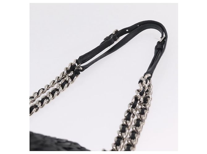 Miu Miu Matelasse Chain Shoulder Bag Leather Black Silver Auth 210230A - Jerrillo - vista 14