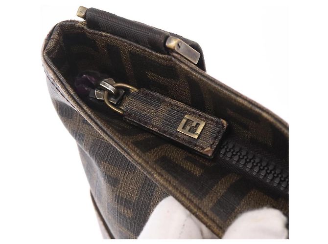 FENDI Zucca Canvas Shoulder Bag PVC Brown Black 7VA207 Auth 210935 - Jerrillo - vista 15