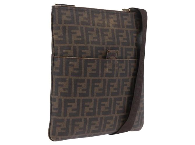 FENDI Zucca Canvas Shoulder Bag PVC Brown Black 7VA207 Auth 210935 - Jerrillo - vista 2