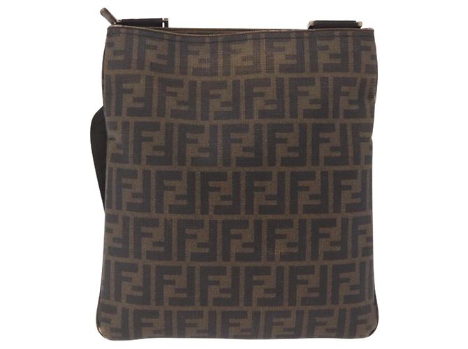 FENDI Zucca Canvas Shoulder Bag PVC Brown Black 7VA207 Auth 210935 - Jerrillo - vista 3