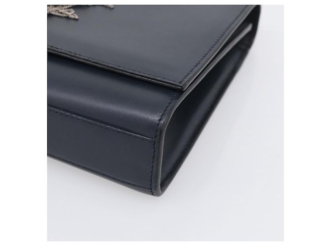Autre Marque Saint Laurent Kate Chain Shoulder Bag Leather Navy Silver Auth 210824V - Jerrillo - vista 10
