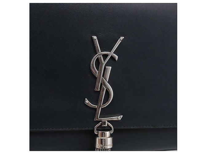 Autre Marque Saint Laurent Kate Chain Shoulder Bag Leather Navy Silver Auth 210824V - Jerrillo - vista 15