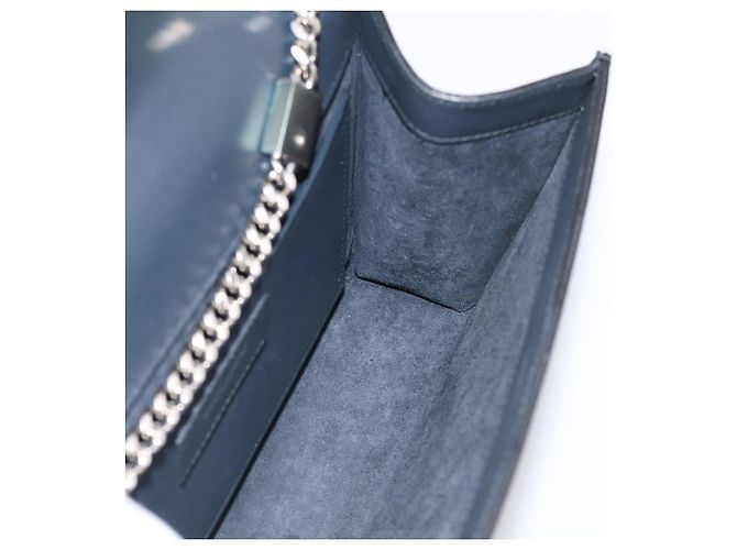 Autre Marque Saint Laurent Kate Chain Shoulder Bag Leather Navy Silver Auth 210824V - Jerrillo - vista 20