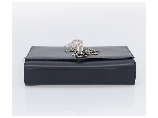 Autre Marque Saint Laurent Kate Chain Shoulder Bag Leather Navy Silver Auth 210824V - Jerrillo - vista 9