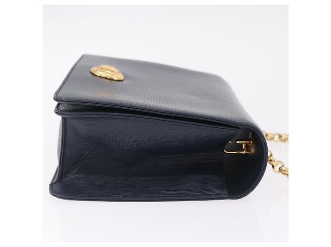 Chloé Chloe Chain Shoulder Bag Leather Navy Gold Auth BA16368 - Jerrillo - vista 5