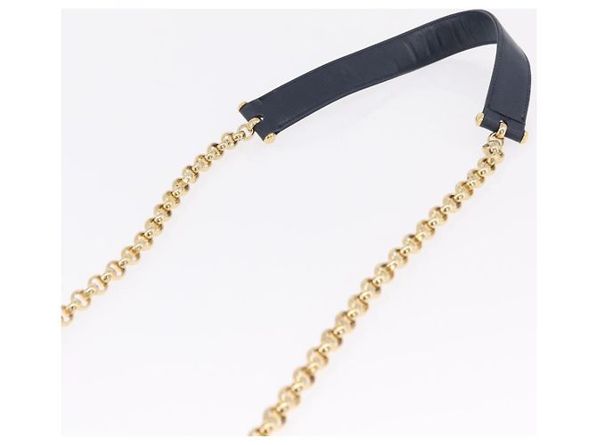 Chloé Chloe Chain Shoulder Bag Leather Navy Gold Auth BA16368 - Jerrillo - vista 9