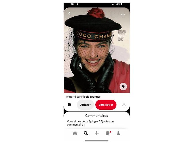 Chanel Cappello da marinaio in lana nero e rosso - vista 8