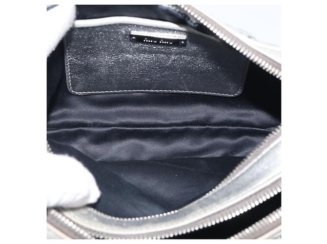 Miu Miu Matelasse Shoulder Bag Leather Silver Auth 206966A - Jerrillo - vista 10