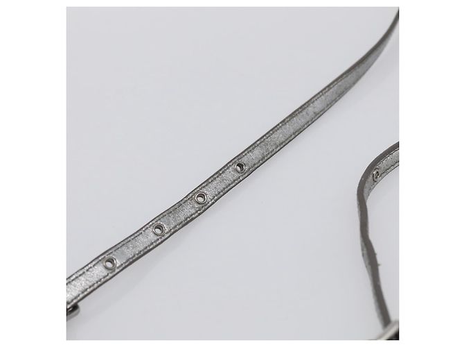 Miu Miu Matelasse Shoulder Bag Leather Silver Auth 206966A - Jerrillo - vista 8