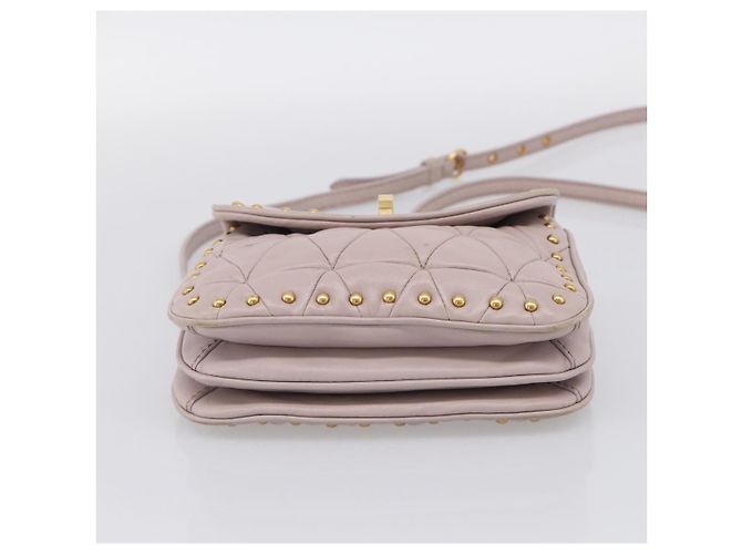 Miu Miu Shoulder Bag Leather Pink Gold Auth 206967A - Jerrillo - vista 10