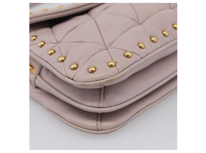 Miu Miu Shoulder Bag Leather Pink Gold Auth 206967A - Jerrillo - vista 12