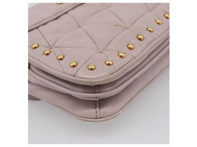 Miu Miu Shoulder Bag Leather Pink Gold Auth 206967A - Jerrillo - vista 14