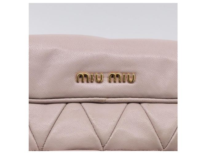 Miu Miu Shoulder Bag Leather Pink Gold Auth 206967A - Jerrillo - vista 16