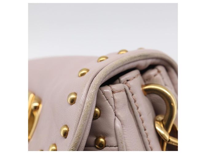 Miu Miu Shoulder Bag Leather Pink Gold Auth 206967A - Jerrillo - vista 18