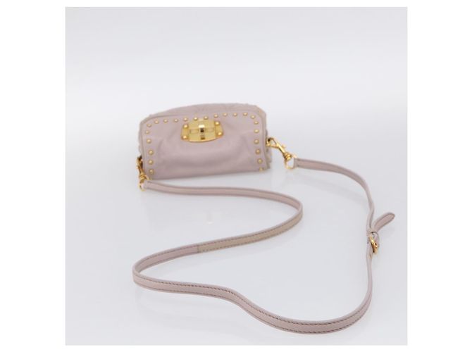 Miu Miu Shoulder Bag Leather Pink Gold Auth 206967A - Jerrillo - vista 7