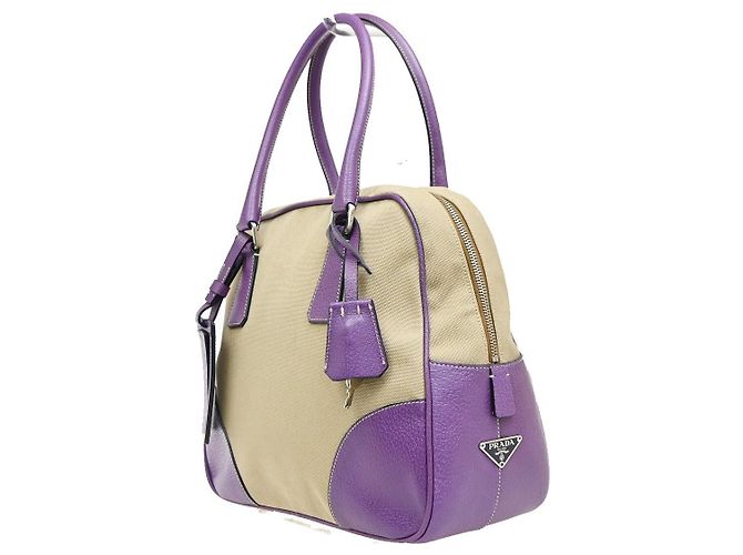 Prada Bowler Canvas with Leather Medium - vista 3