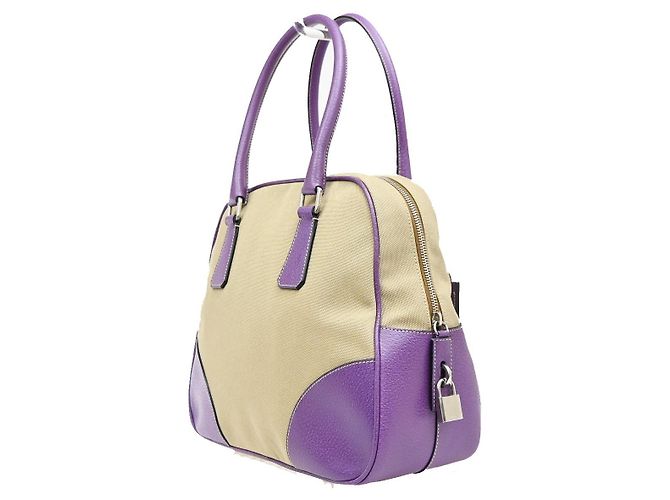 Prada Bowler Canvas with Leather Medium - vista 4