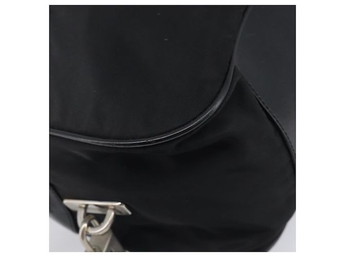 PRADA Hand Bag Nylon Leather Black Silver Auth 213463A - Jerrillo - vista 11
