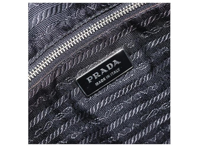 PRADA Hand Bag Nylon Leather Black Silver Auth 213463A - Jerrillo - vista 19