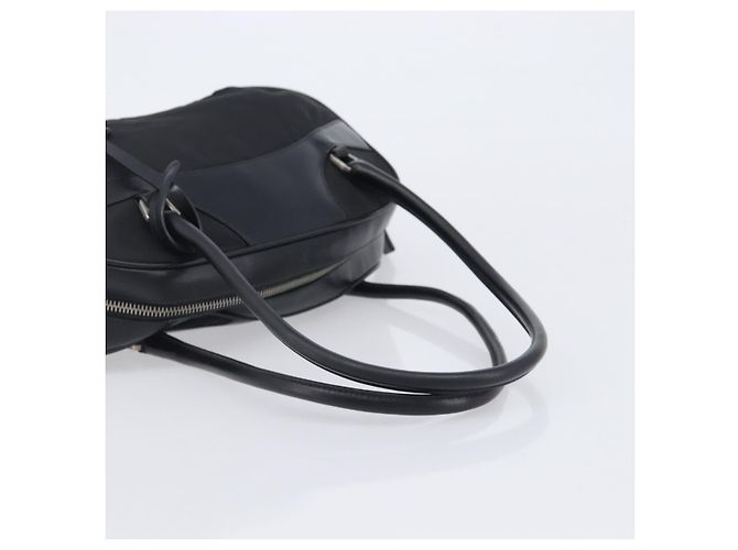 PRADA Hand Bag Nylon Leather Black Silver Auth 213463A - Jerrillo - vista 7