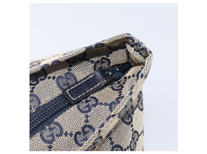 GUCCI GG Canvas Sherry Line Hand Bag Navy Silver 131228 Auth 213464A - Jerrillo - vista 19
