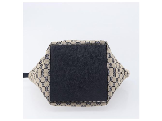 GUCCI GG Canvas Sherry Line Hand Bag Navy Silver 131228 Auth 213464A - Jerrillo - vista 5