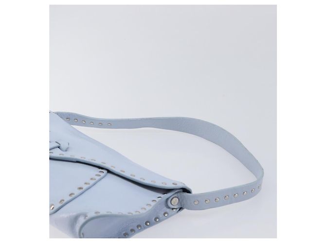 Céline CELINE Shoulder Bag Leather Light Blue Silver Auth LN059A - Jerrillo - vista 14