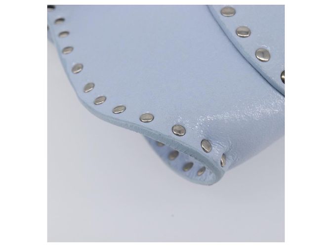 Céline CELINE Shoulder Bag Leather Light Blue Silver Auth LN059A - Jerrillo - vista 16