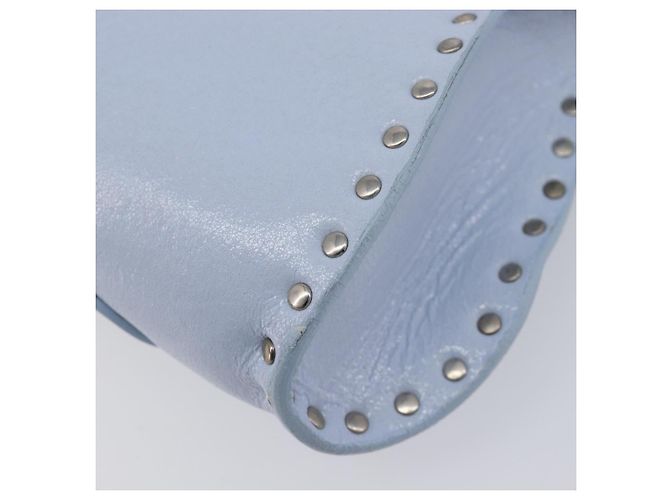 Céline CELINE Shoulder Bag Leather Light Blue Silver Auth LN059A - Jerrillo - vista 17