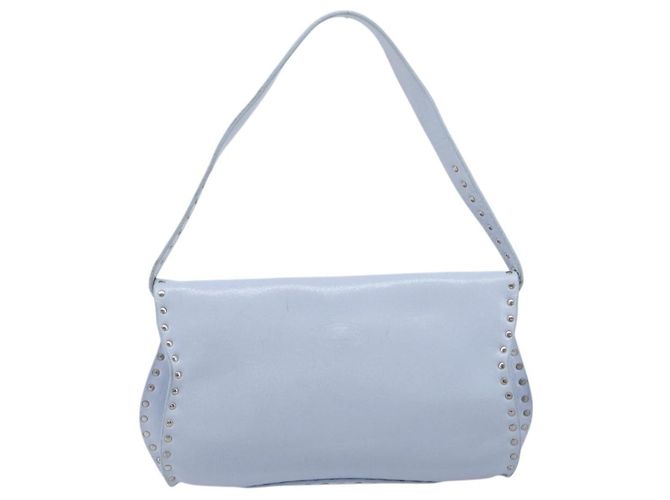 Céline CELINE Shoulder Bag Leather Light Blue Silver Auth LN059A - Jerrillo - vista 2