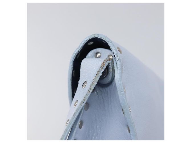 Céline CELINE Shoulder Bag Leather Light Blue Silver Auth LN059A - Jerrillo - vista 20