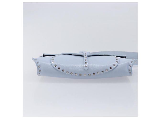 Céline CELINE Shoulder Bag Leather Light Blue Silver Auth LN059A - Jerrillo - vista 5
