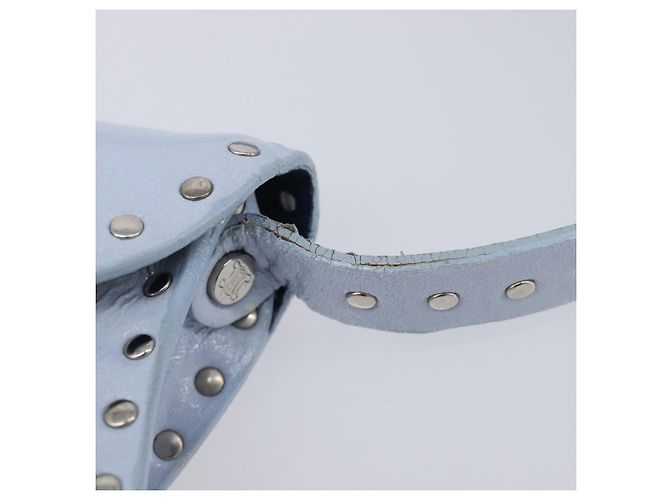 Céline CELINE Shoulder Bag Leather Light Blue Silver Auth LN059A - Jerrillo - vista 9