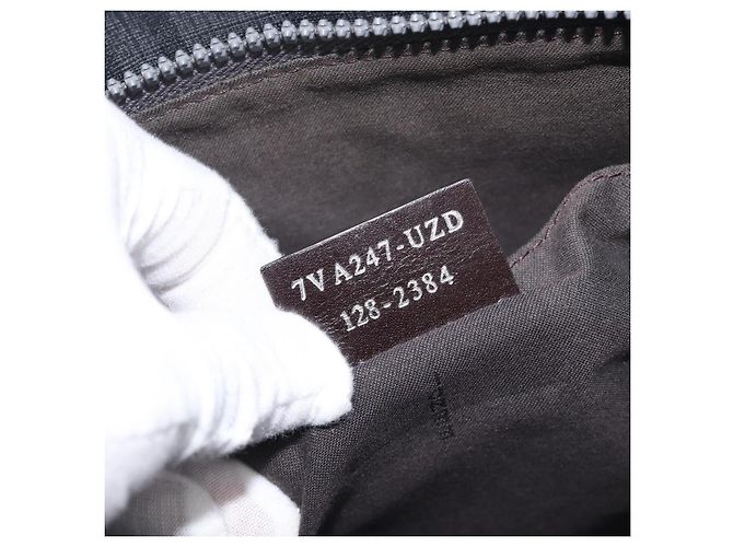 FENDI Zucca Canvas Shoulder Bag PVC Silver Black 7VA247 Auth 213441 - Jerrillo - vista 12