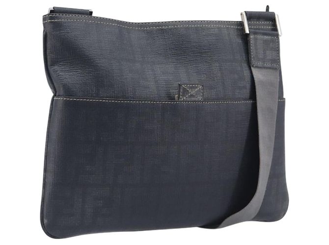 FENDI Zucca Canvas Shoulder Bag PVC Silver Black 7VA247 Auth 213441 - Jerrillo - vista 2