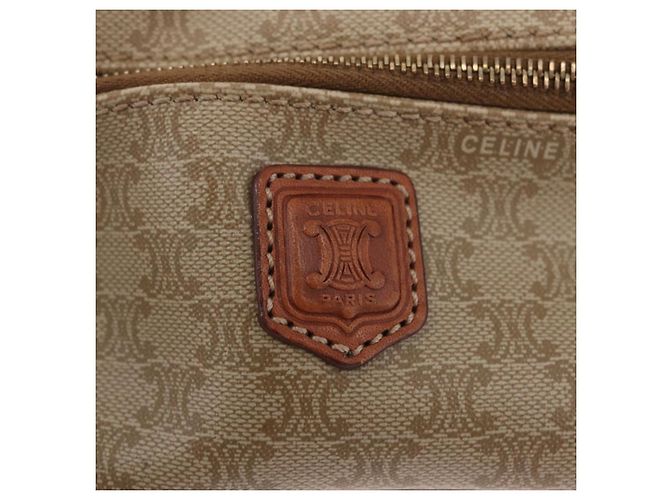 Céline CELINE Macadam Canvas Vanity Hand Bag PVC Beige Gold Auth 210891V - Jerrillo - vista 19