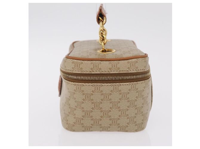 Céline CELINE Macadam Canvas Vanity Hand Bag PVC Beige Gold Auth 210891V - Jerrillo - vista 3
