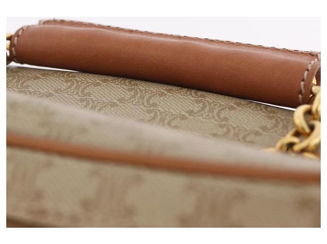 Céline CELINE Macadam Canvas Vanity Hand Bag PVC Beige Gold Auth 210891V - Jerrillo - vista 8