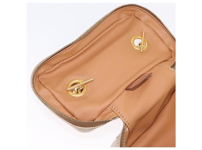 Céline CELINE Macadam Canvas Vanity Hand Bag PVC Beige Gold Auth 210891V - Jerrillo - vista 9