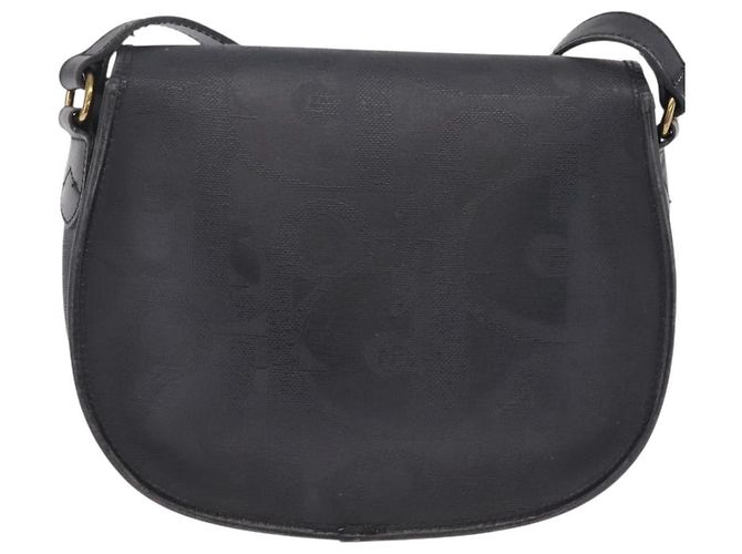 Christian Dior Trotter Shoulder Bag PVC Black Gold Tone Auth BA16780 - Jerrillo - vista 3