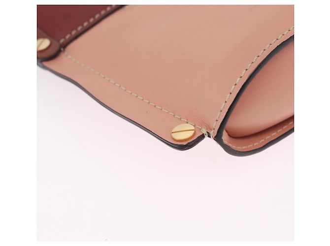 Chloé Chloe Abby Rocky Shoulder Bag Leather Pink Gold Tone Auth BA16799A - Jerrillo - vista 11